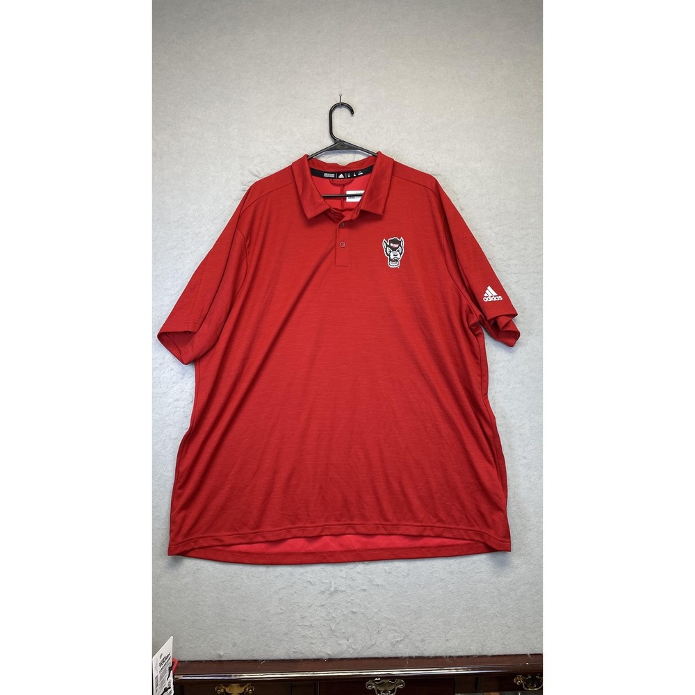 NC State Wolfpack Shirt Polo Mens‎ 3XL Red NCAA College Basketball Top Adidas